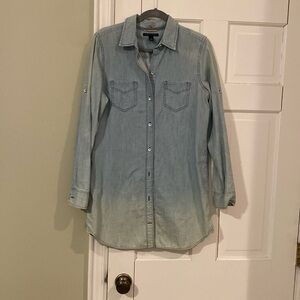 Extra long denim shirt